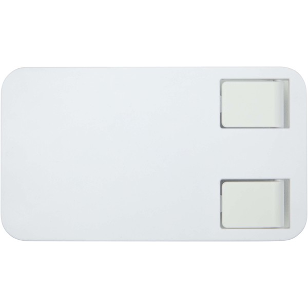 Alhena recycled plastic foldeable phone holder with metal desk stand - White