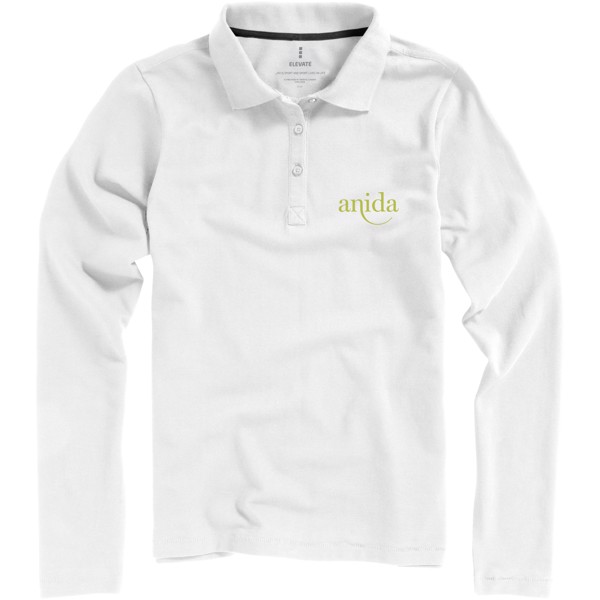 Oakville long sleeve women's polo - White / XS