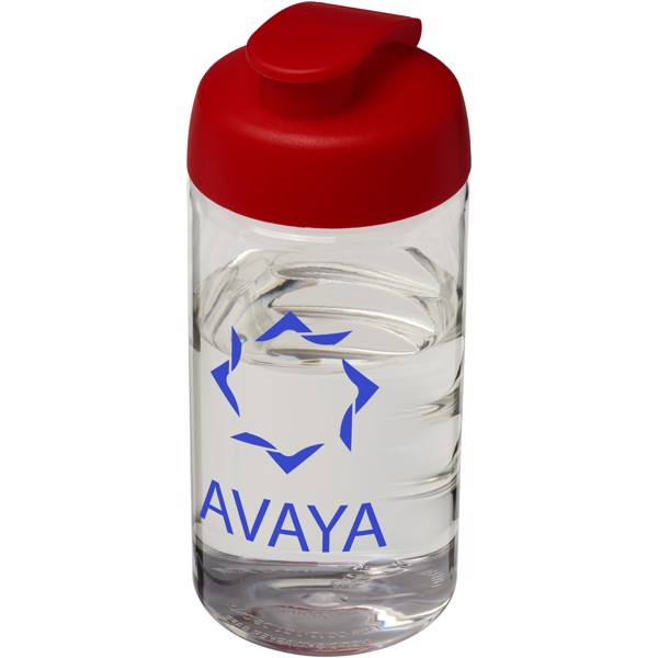 Sportovní láhev s vyklápěcím víčkem H2O Bop® 500 ml - Průhledná / Červená s efektem námrazy