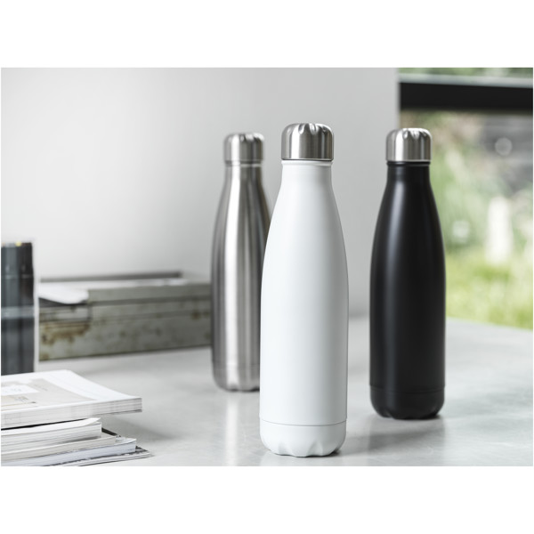 Cove 500 ml RCS certified recycled stainless steel vacuum insulated bottle - White