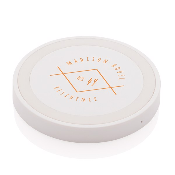 5W wireless charging pad round - White