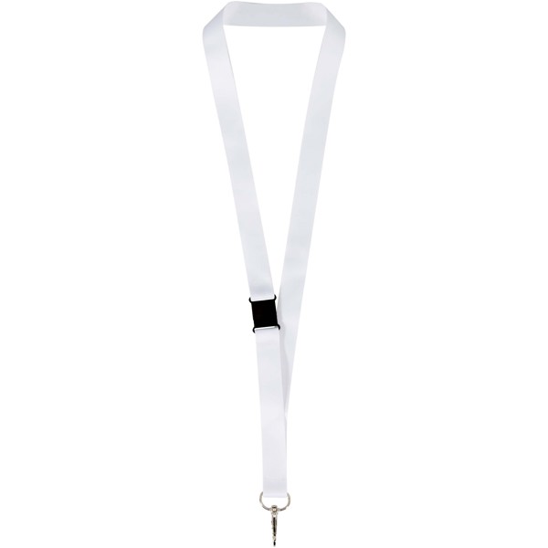 Lois sublimation RPET lanyard with safety breakaway - Black / White / 25mm