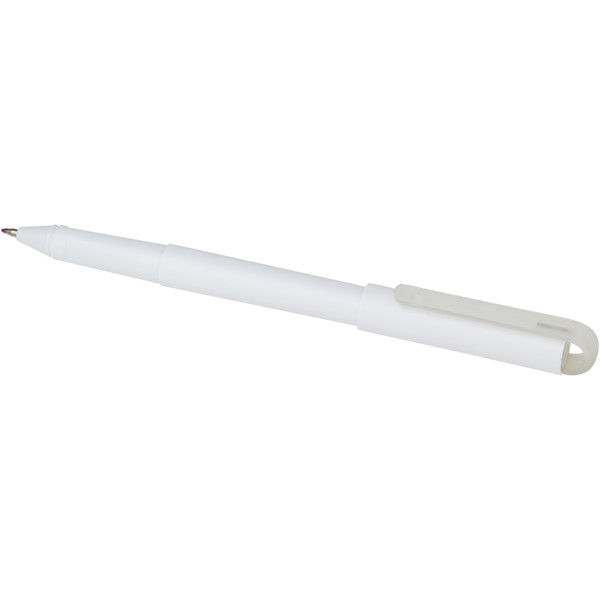 Mauna recycled PET gel rollerball pen (black ink) - White