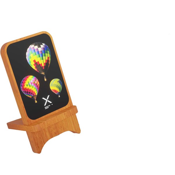 Cargador inalámbrico de madera de 10 W luminoso "SCX.design W16"