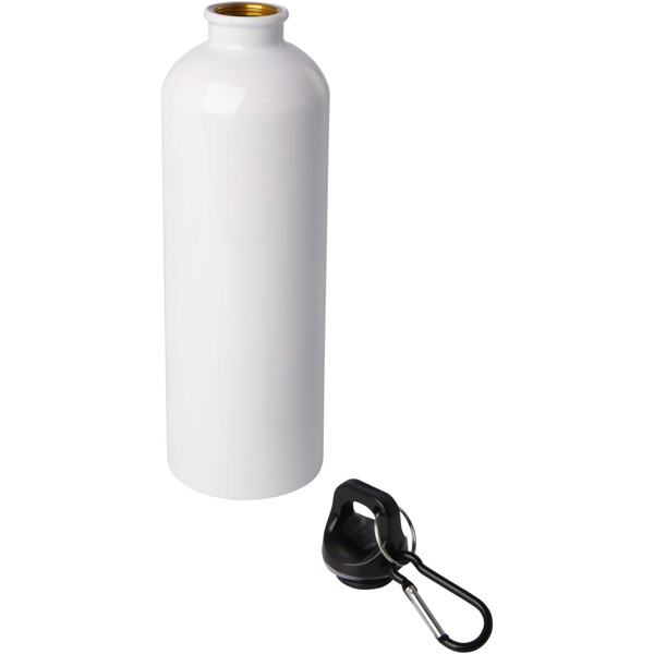 Oregon 750 ml RCS certified single wall stainless steel water bottle with carabiner - White