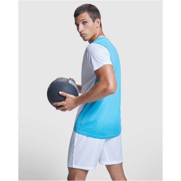 Detroit short sleeve kids sports t-shirt - White / Turquois / 16