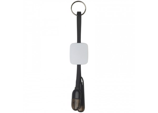 Keychain charging cable - Black / White