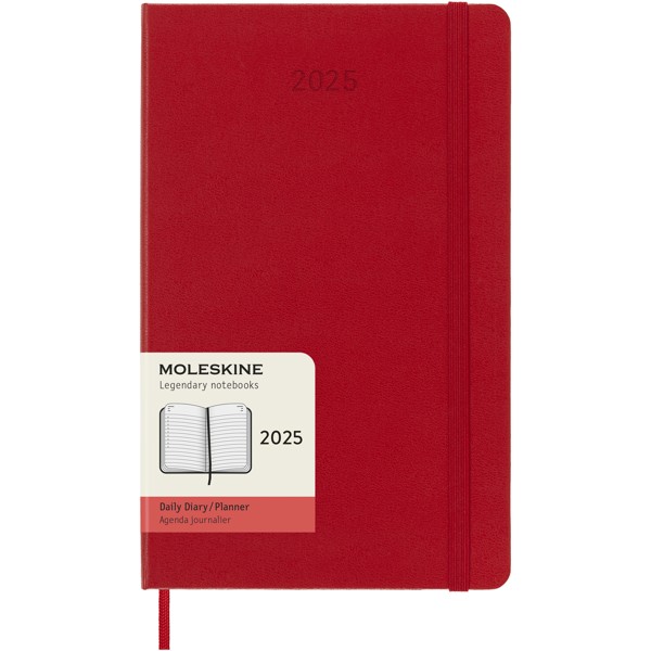 Moleskine hard cover 12 month L daily planner - Scarlet Red