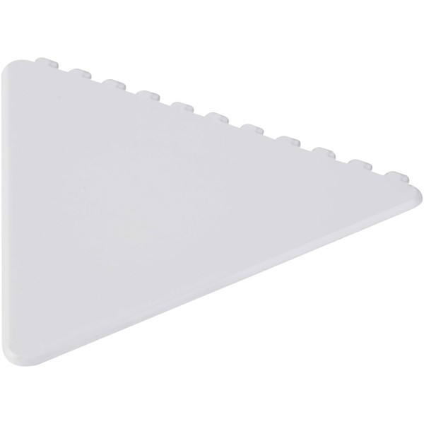 Frosty triangular recycled plastic ice scraper - White