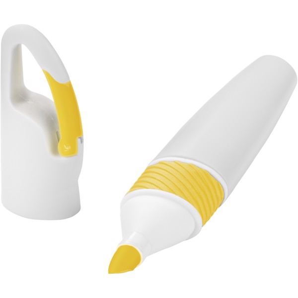 Zvýrazňovač s karabinkou Picasso - Bílá / Žlutá