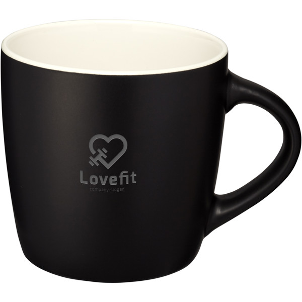 Riviera 340 ml ceramic mug - Black / White