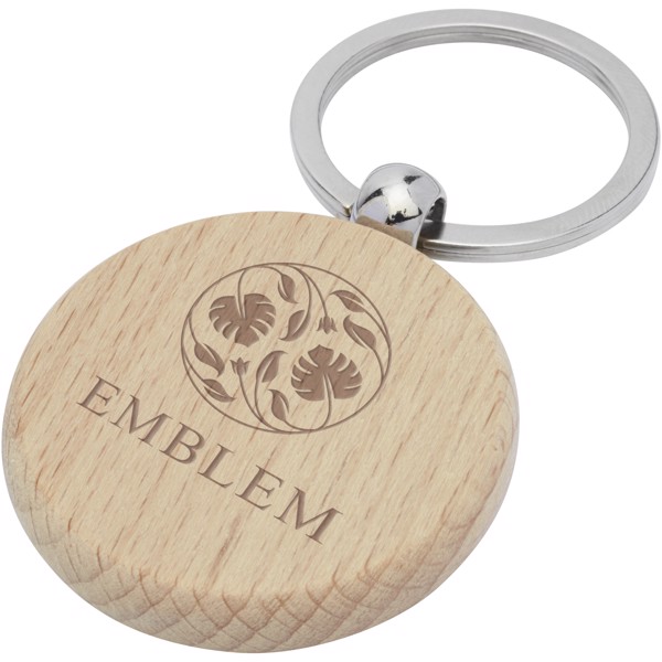 Giovanni beech wood round keychain