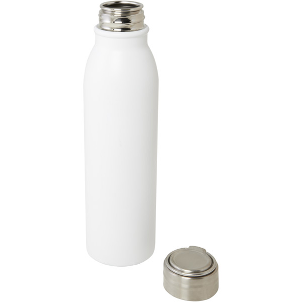Harper 720 ml RCS certified stainless steel water bottle with metal loop - White