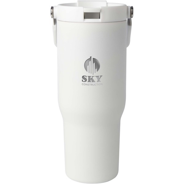 Bronx 900 ml RCS recycled stainless steel copper vacuum insulated tumbler with dual function lid - White