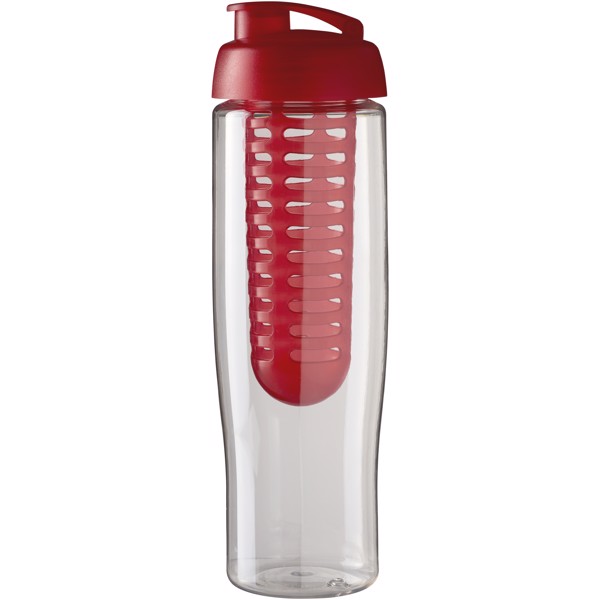 Sportovní láhev s infuzérema vyklápěcím víčkem H2O Tempo® 700 ml - Průhledná / Červená s efektem námrazy