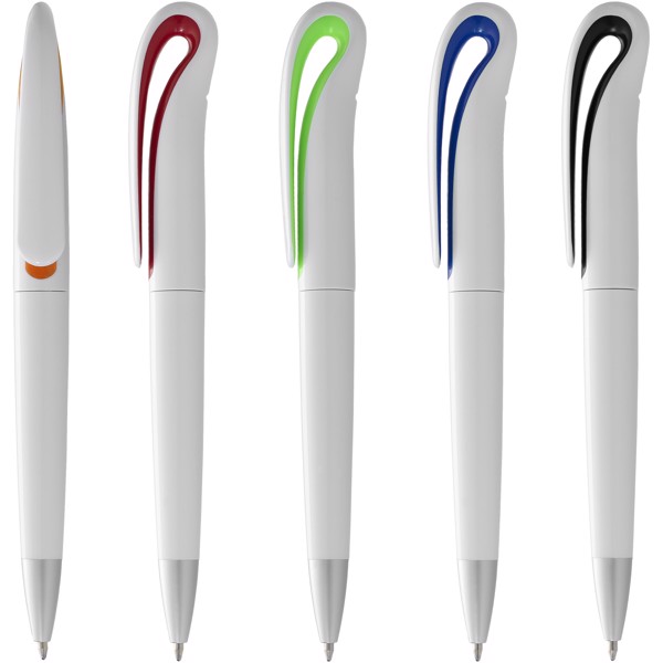 Swansea ballpoint pen - White / Solid black