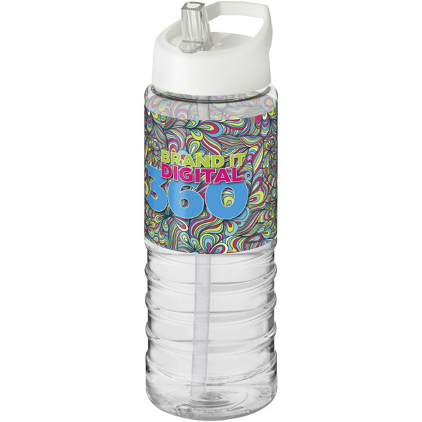 H2O Active® Treble Bidón deportivo con tapa con boquilla de 750 ml - Transparente / Blanco
