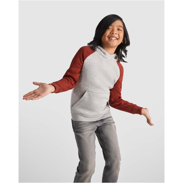 Badet kids two-tone hoodie - Heather Grey / Garnet / 11/12
