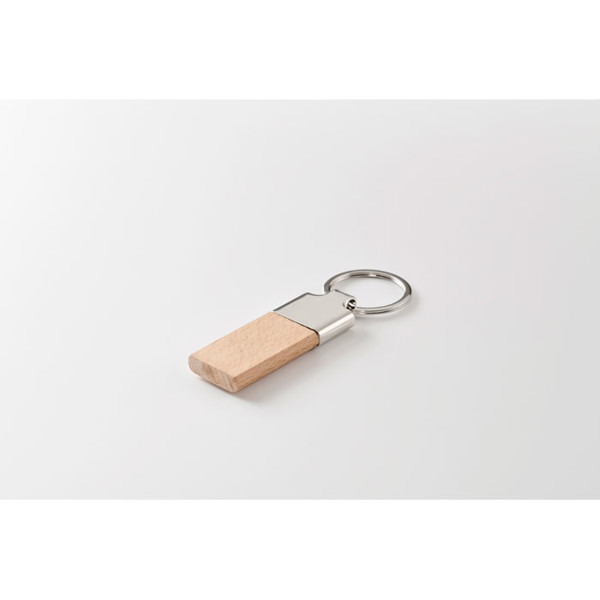 Key ring with rubber wood Llaving