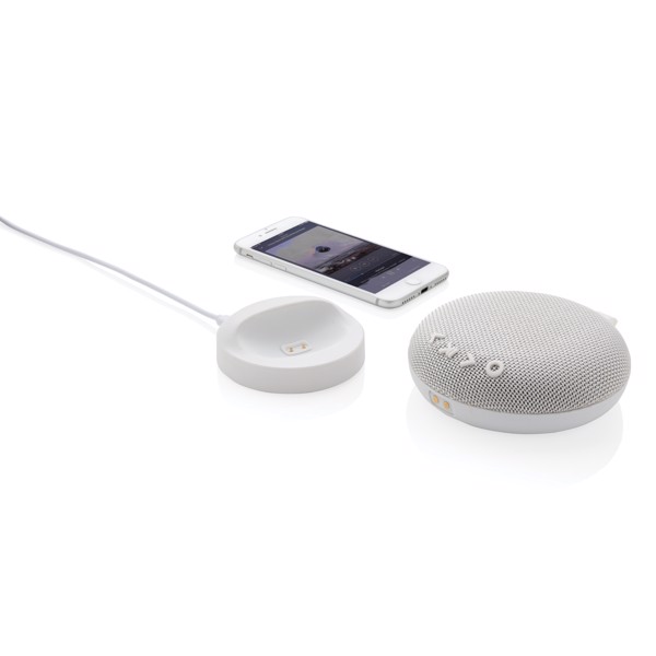 Wireless charging and speaker base with USB