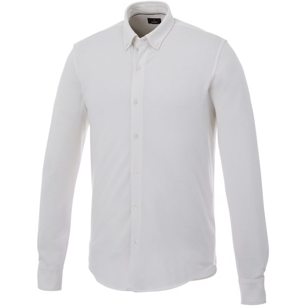 Bigelow long sleeve men's pique shirt - White / M