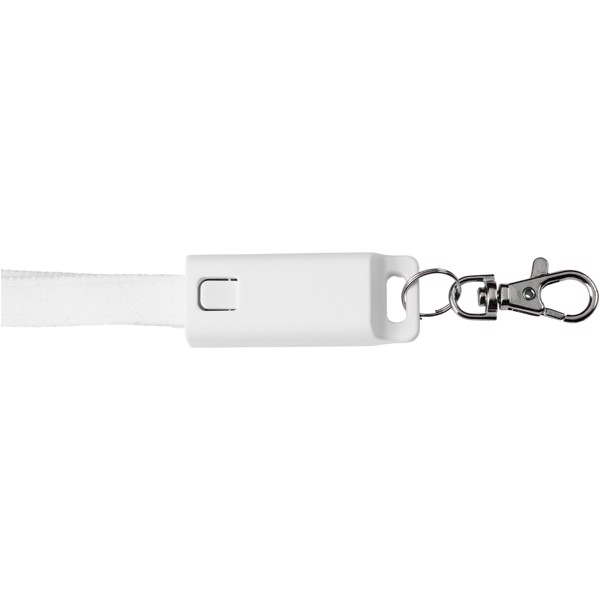 Trace 3-in-1 charging cable with lanyard - White