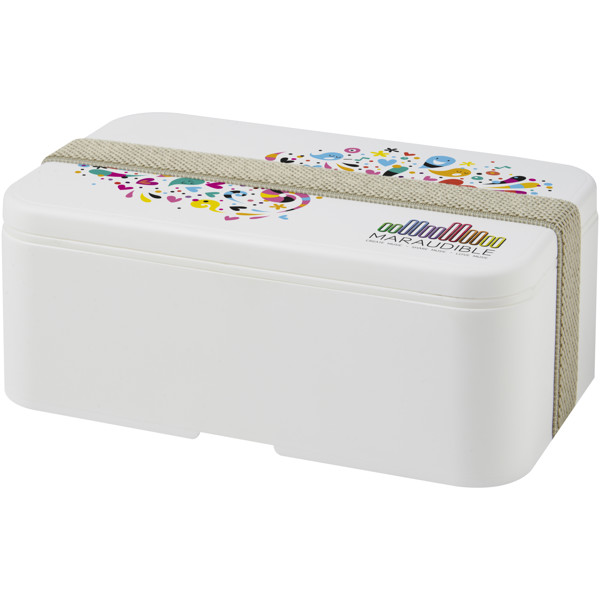 MIYO 700 ml single layer lunch box - White / Pebble Grey