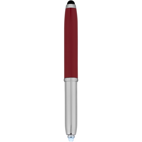 Kuličkové pero a stylus Xenon - Červená s efektem námrazy / Stříbrný
