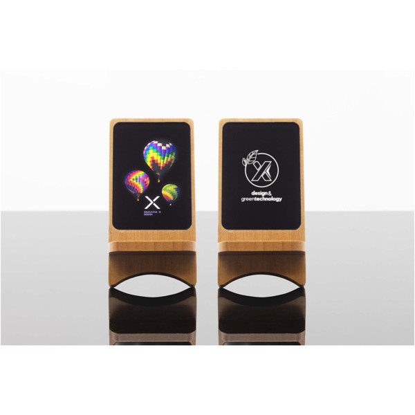 Cargador inalámbrico de madera de 10 W luminoso "SCX.design W16"