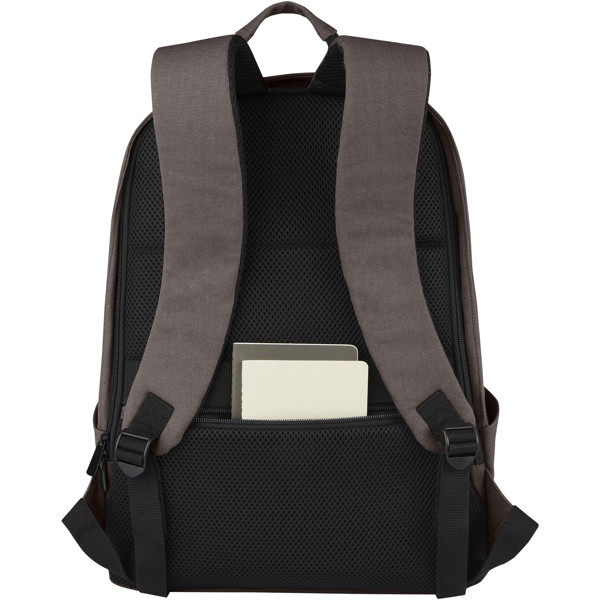 Joey 15.6\" GRS recycled canvas anti-theft laptop backpack 18L - Grey
