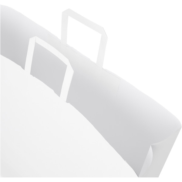 Kraft 90-100 g/m2 paper bag with flat handles - 49.5 x 14 x 44 cm - White
