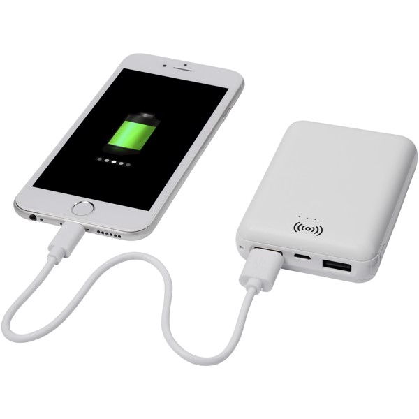 Dense 5000 mAh wireless power bank - White