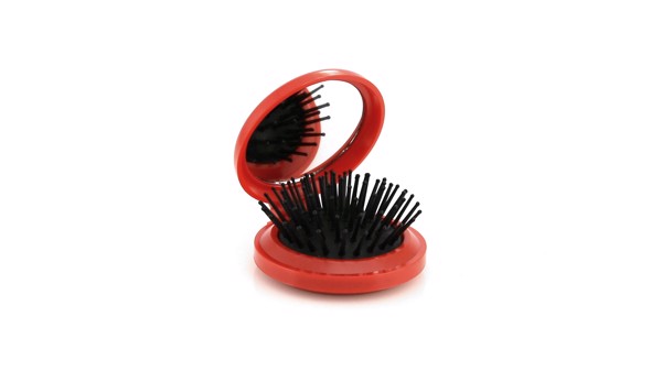 Hairbrush with Mirror Glance - White