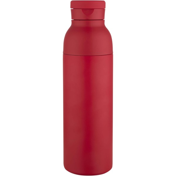 Illuminate 650 ml RCS recycled stainlesss steel double wall insulated water bottle - Red
