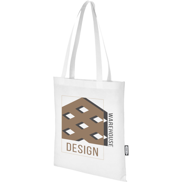 Zeus GRS recycled non-woven convention tote bag 6L - White