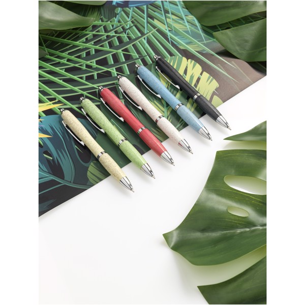 Nash wheat straw chrome tip ballpoint pen - Solid black