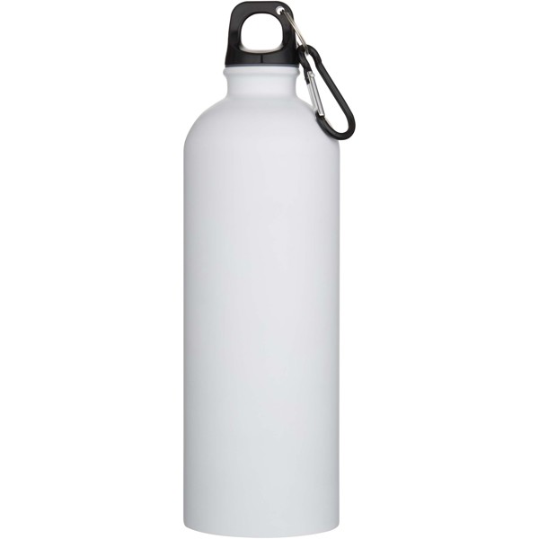 Oregon 750 ml matte RCS recycled single wall stainless steel water bottle with carabiner - White