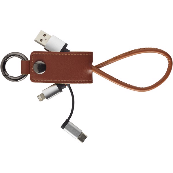 Posh 3-in-1 charging cable - Brown