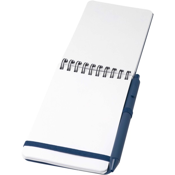 Thalaasa A6 hard cover ocean-bound notebook with ballpoint pen (black ink) - Ocean Blue