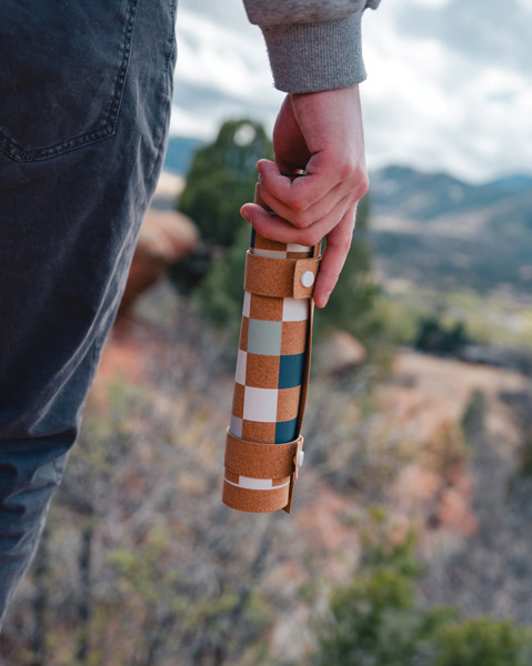 Britton cork foldable backgammon and checkers game set
