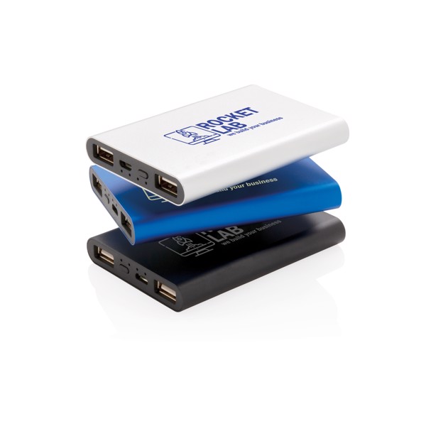 Aluminium 5.000 mAh pocket powerbank - Silver / Black