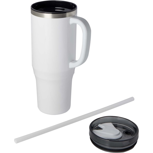 Melbourne 1200 ml RCS certified insulated tumbler with straw - White
