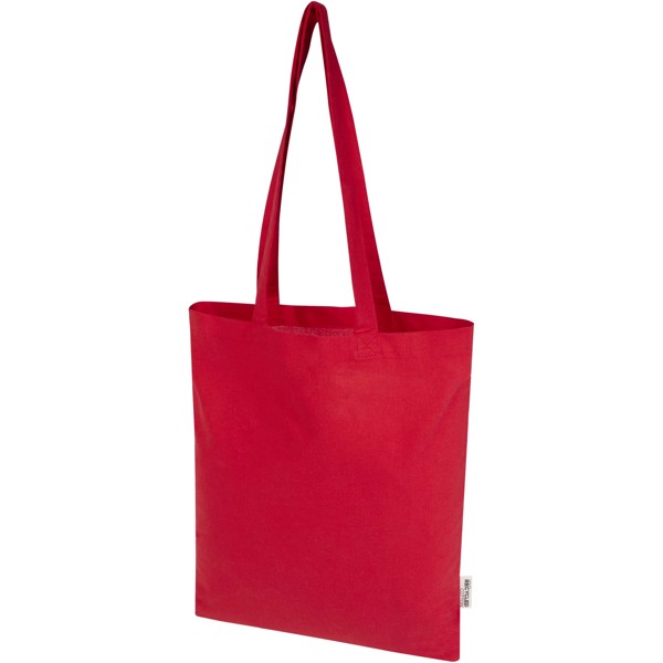 Madras Blend 140 g/m² GRS recycled cotton tote bag 7L - Red