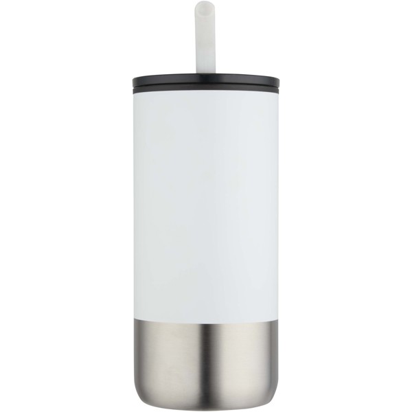 Grayson 480 ml RCS recycled insulated tumbler with straw - White