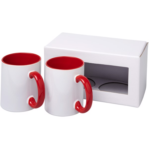 Set de regalo de 2 tazas de sublimación "Ceramic" - Rojo