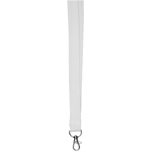 Dylan cotton lanyard with safety clip - White