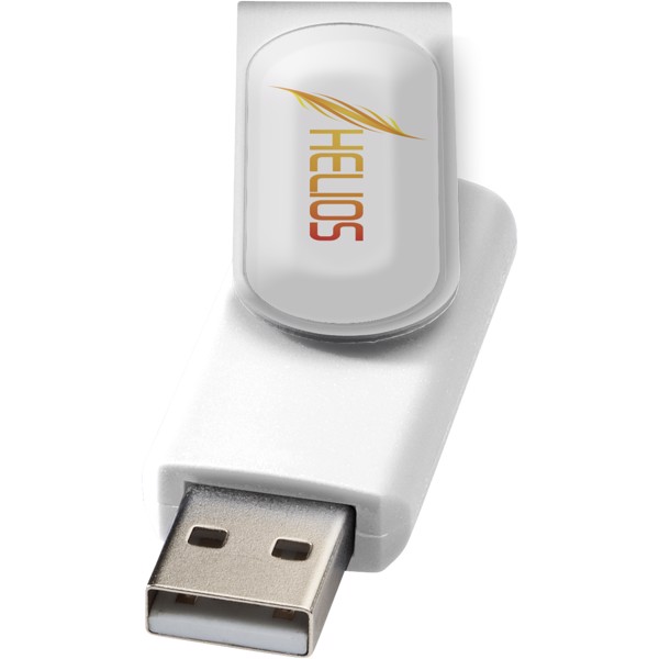 USB disk Rotate-doming, 2 GB - Bílá / Stříbrný