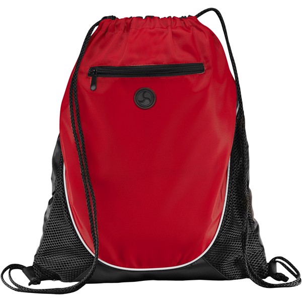 Peek zippered pocket drawstring backpack