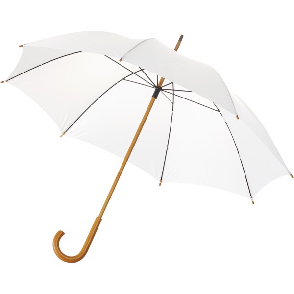 Jova 23\" umbrella with wooden shaft and handle - White