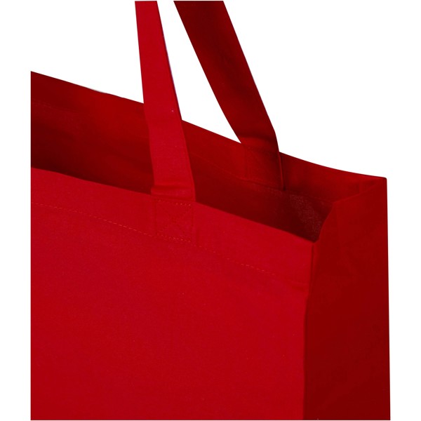 Madras 140 g/m² GRS recycled cotton gusset tote bag 12L - Red